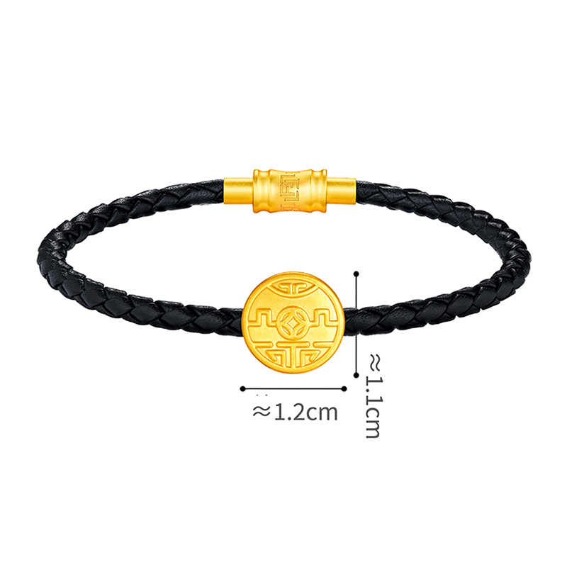 六福珠寶黃金串飾 - "和氣生財"999足金串飾