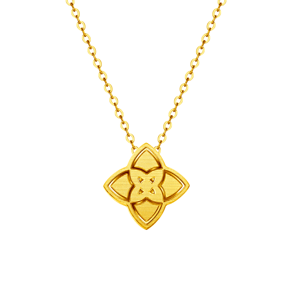 六福珠寶黃金頸鏈 - "香鏈"隨身香瓶足金頸鏈