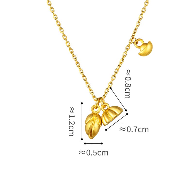 六福珠寶黃金頸鏈 - "蓮盛•蓬生"999.9黃金頸鏈