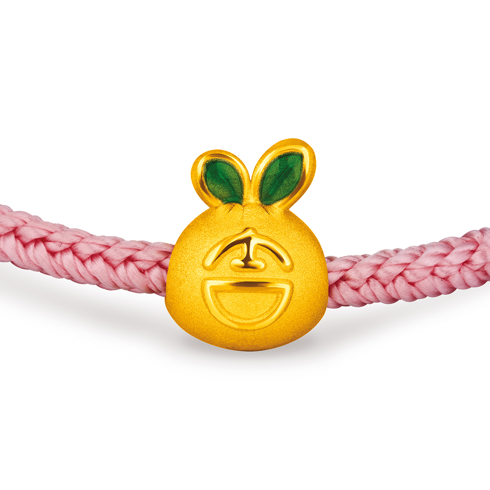 六福珠寶黃金串飾 - "小桔兔"999足金串飾