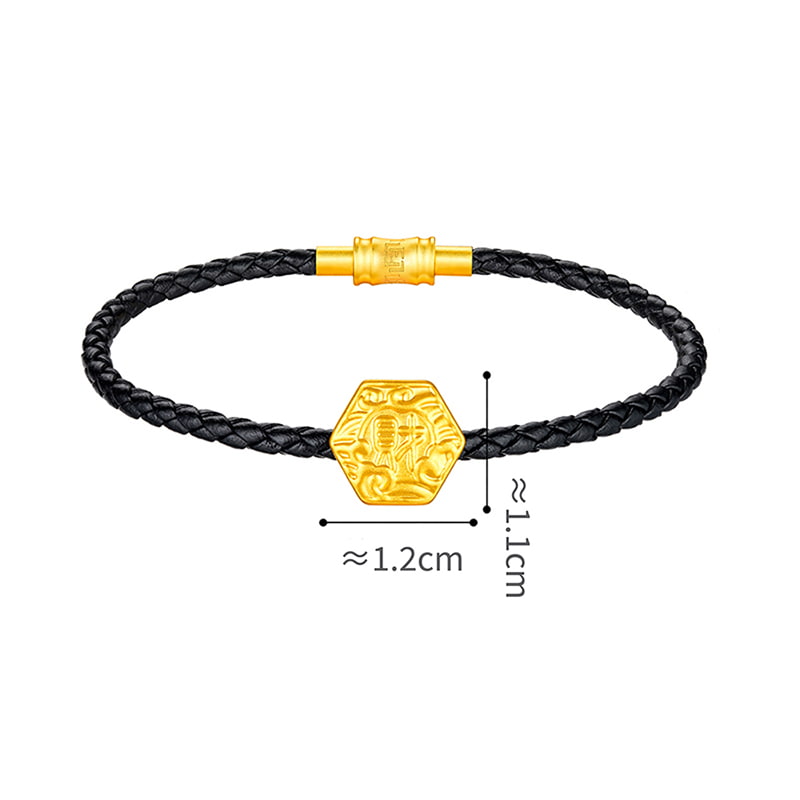 六福珠寶黃金串飾 - "財"字999足金串飾