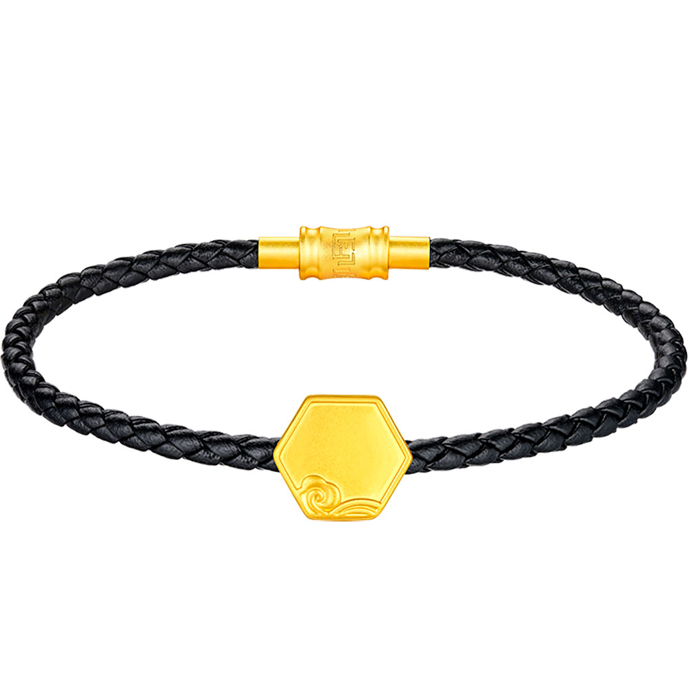 六福珠寶黃金串飾 - "財"字999足金串飾