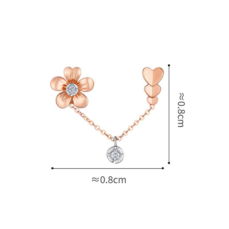 六福珠寶18K金串飾 - "春日繁花"18K金鑽石串飾–多色選擇