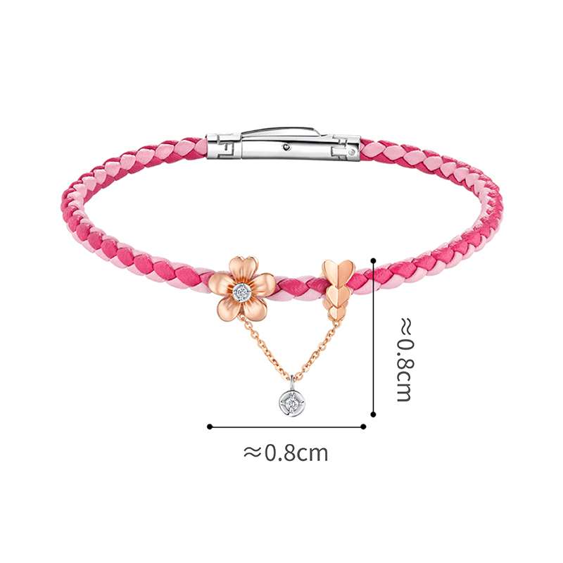 六福珠寶18K金串飾 - "春日繁花"18K金鑽石串飾–多色選擇