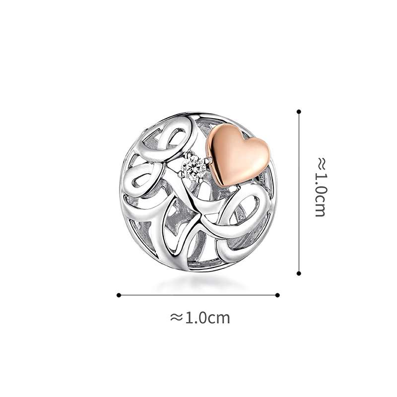 六福珠宝18K金串饰 - 【LISTING CLOSED】"爱心镂空金球"18K金(分色)钻石串饰