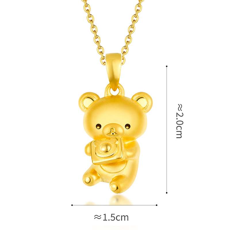 六福珠寶黃金吊墜 - 【LISTING CLOSED】"吐司小熊"999足金吊墜