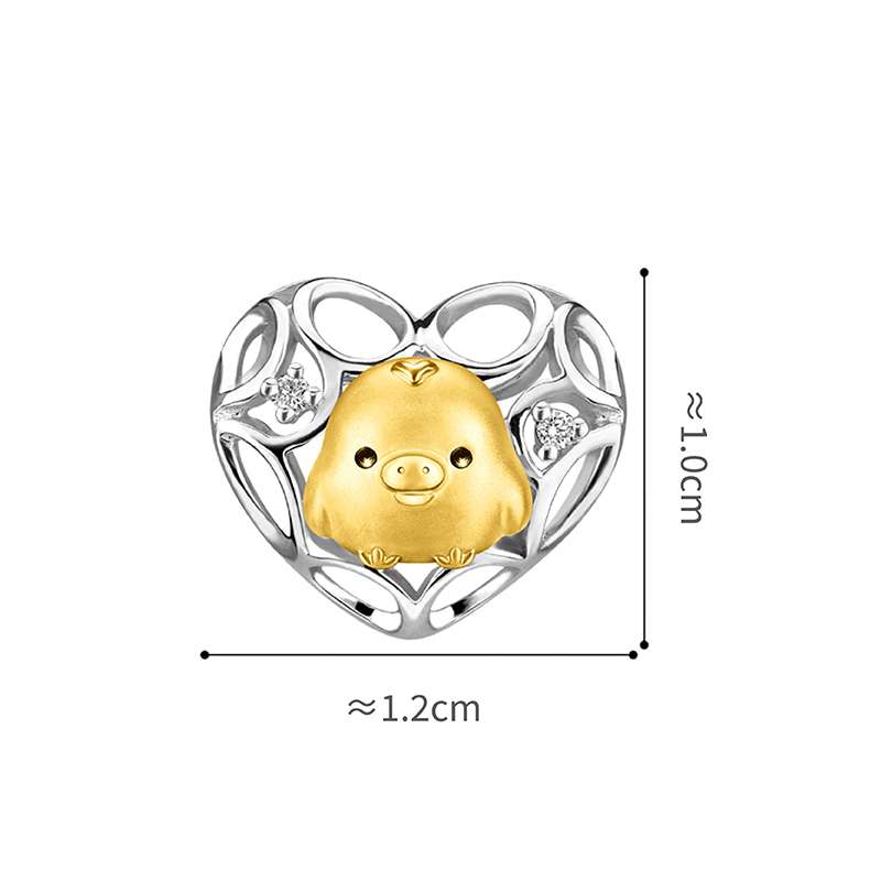 六福珠寶18K金串飾 - 【LISTING CLOSED】"小黃雞"18K金(分色)鑽石串飾