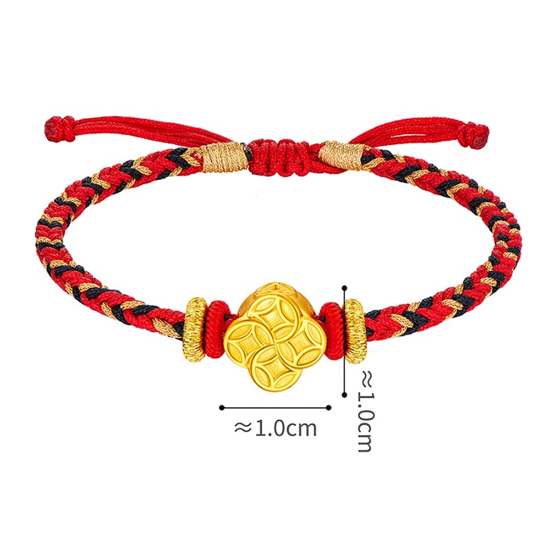 六福珠寶黃金串飾 - 【LISTING CLOSED】"財圓滾滾"好運999足金串飾連手繩(女裝)