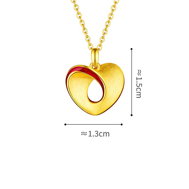 六福珠寶黃金頸鏈 - 【LISTING CLOSED】"愛・無止境"999足金琺瑯頸鏈