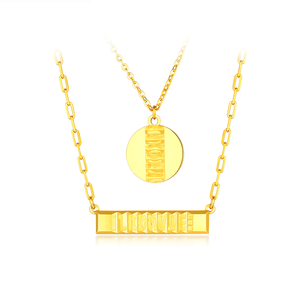 六福珠寶黃金頸鏈 - "獨家密語"999足金頸鏈