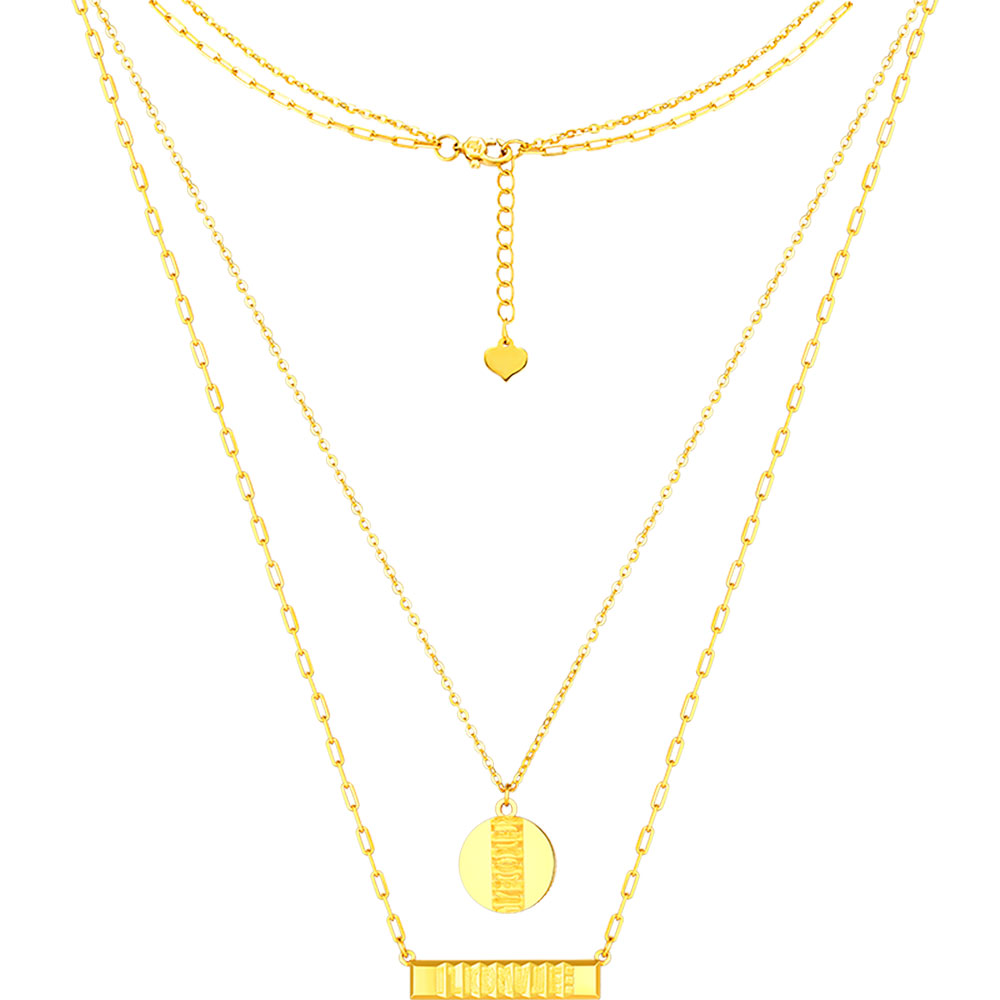 六福珠寶黃金頸鏈 - "獨家密語"999足金頸鏈