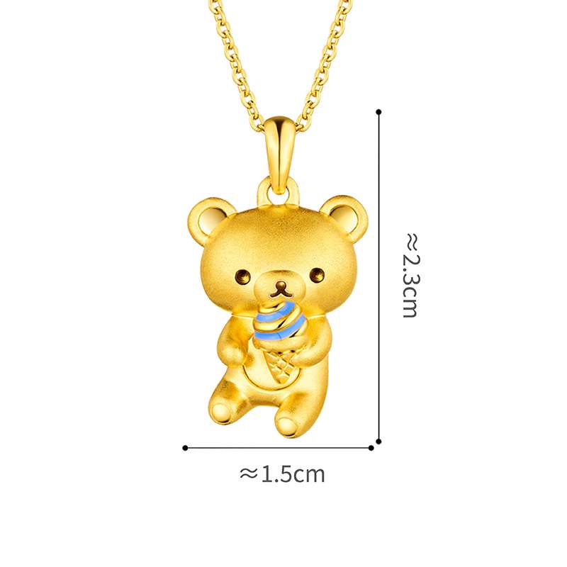 六福珠寶黃金吊墜 - 【LISTING CLOSED】"雪糕小熊"999足金吊墜