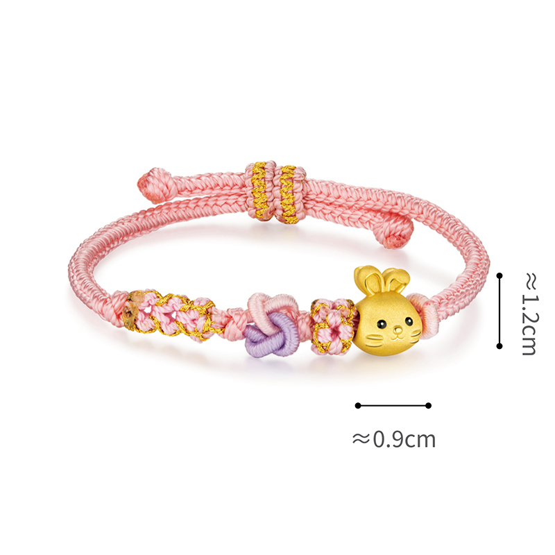 六福珠寶黃金串飾 - "小桔兔"999足金串飾