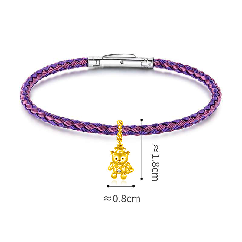 六福珠寶18K金串飾 - 【LISTING CLOSED】"畢業小熊"18K金(黃色)鑽石串飾