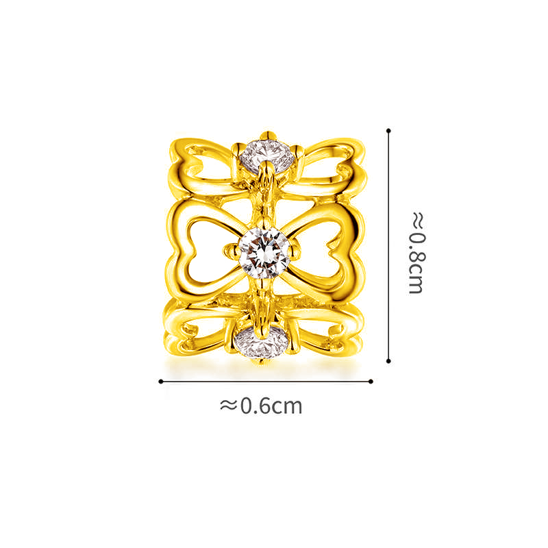 六福珠寶18K金串飾 - "心心相印"18K金(黃色)鑽石串飾