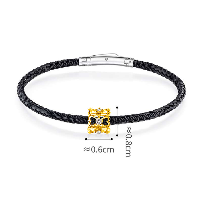 六福珠寶18K金串飾 - "心心相印"18K金(黃色)鑽石串飾