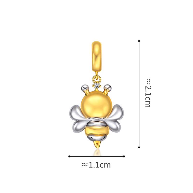 六福珠寶18K金串飾 - "小蜜蜂"18K金(分色)鑽石串飾
