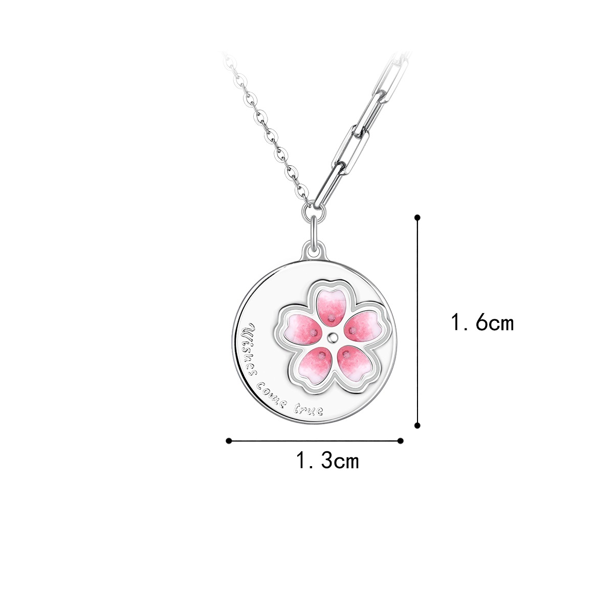 六福珠寶鉑金頸鏈 - 【LISTING CLOSED】"櫻花蜜語"950鉑金琺瑯頸鏈