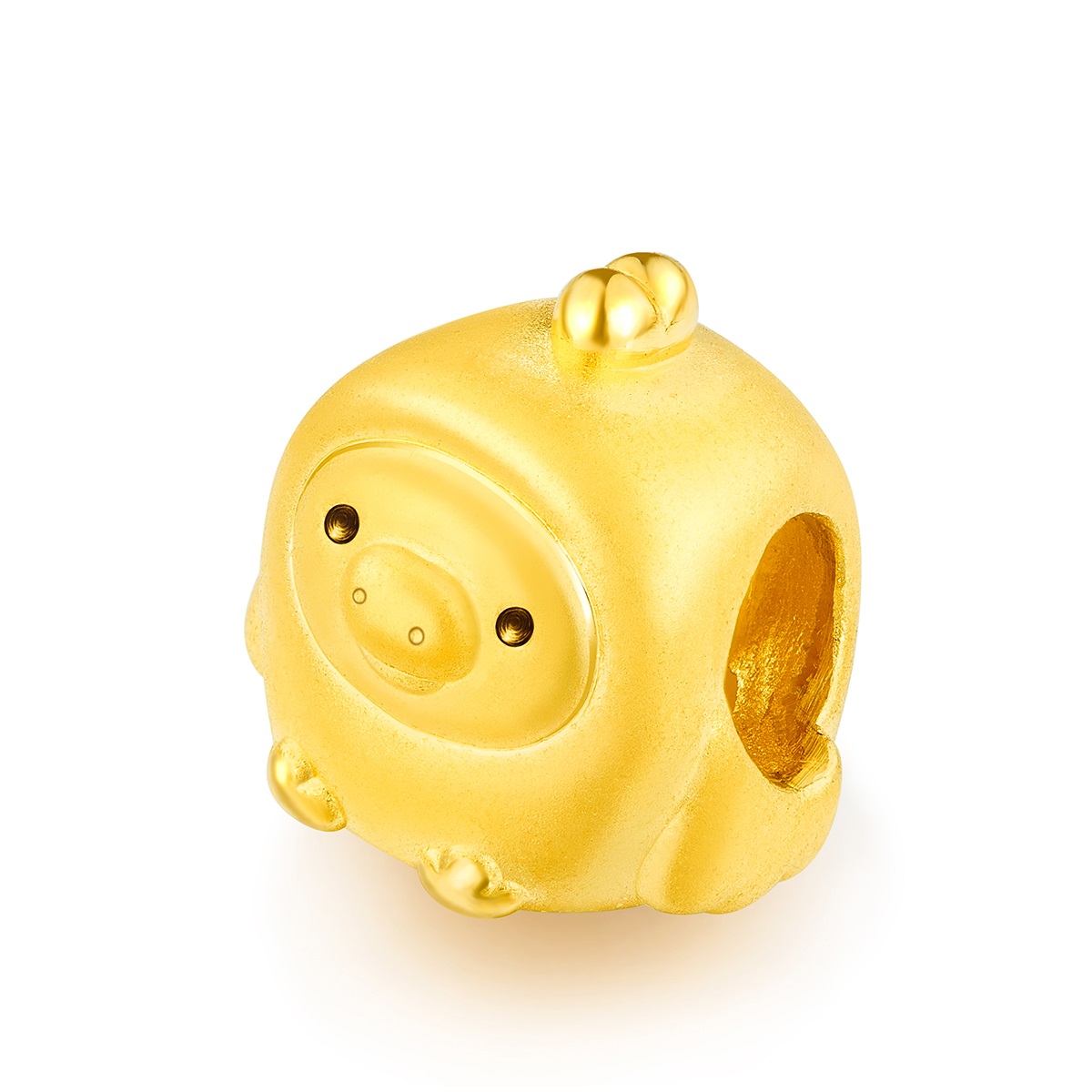 六福珠寶黃金串飾 - "公雞變裝小黃雞"999足金串飾