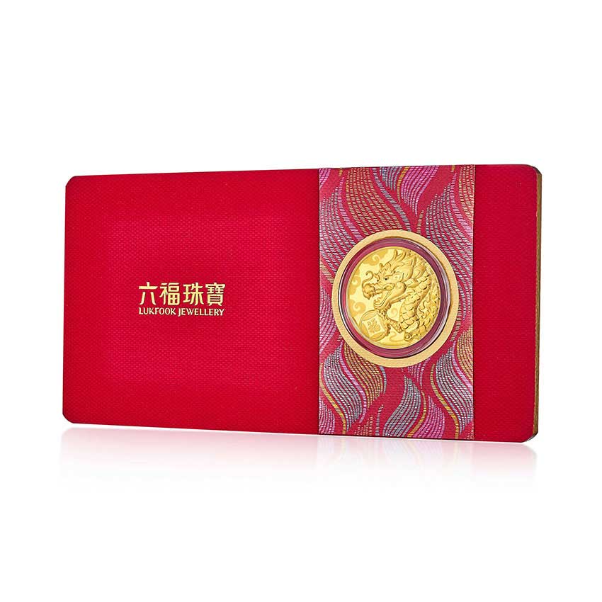 六福珠寶黃金工藝品 - 【LISTING CLOSED】"接龍獻福"999.9黃金工藝品