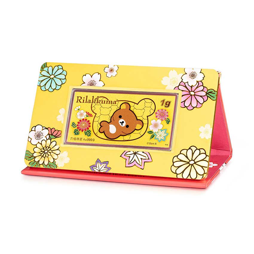 六福珠寶黃金工藝品 - "花開富貴"999.9黃金金利是