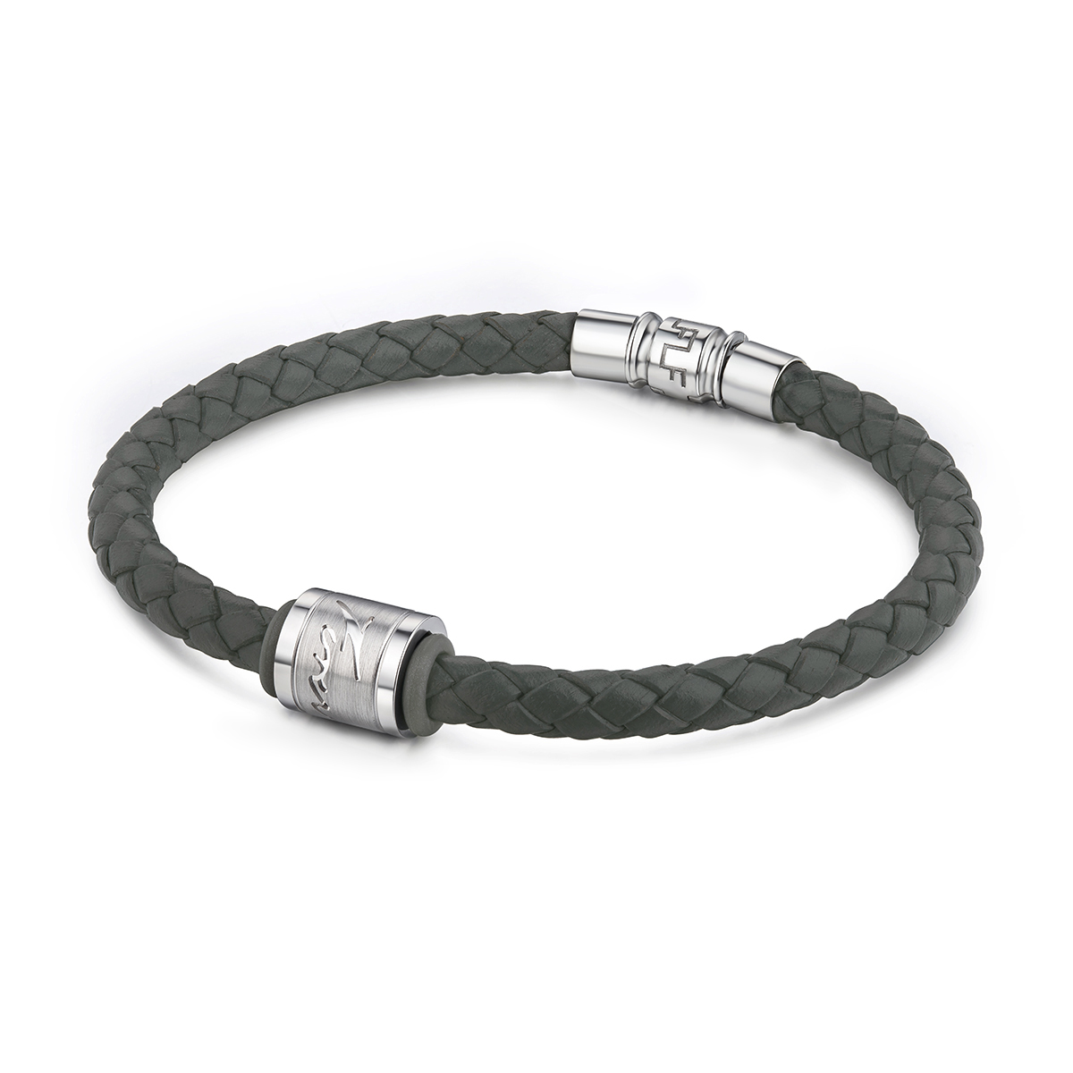 六福珠寶18K金串飾 - "愛的箴言"18K金(白色)情侶串飾連手繩(男裝)–可一款兩戴