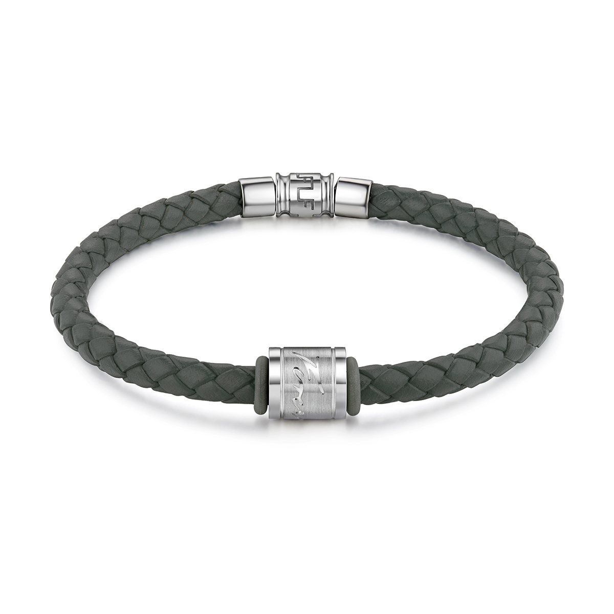 六福珠寶18K金串飾 - "愛的箴言"18K金(白色)情侶串飾連手繩(男裝)–可一款兩戴