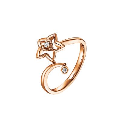 六福珠寶18K金戒指 - "小繁星"18K金鑽石戒指–多色選擇
