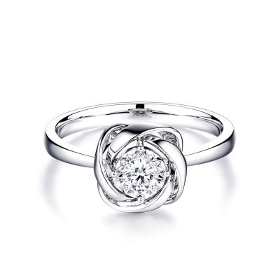 六福珠寶18K金戒指 - "絲帶環繞"18K金鑽石戒指–多色選擇