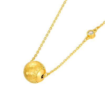 六福珠寶黃金頸鏈 - "閃動星球"黃金鑽石頸鏈