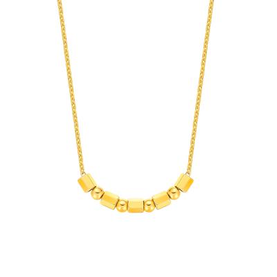 六福珠寶黃金頸鏈 - "小幸圓"黃金頸鏈