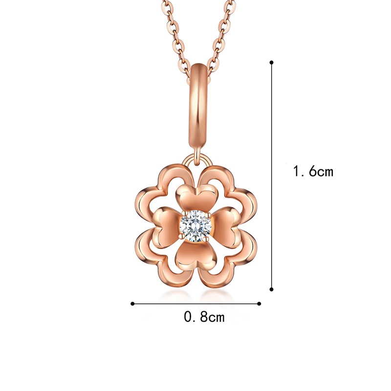 六福珠寶18K金串飾 - 【LISTING CLOSED】"俏麗牡丹"18K玫瑰金鑽石串飾