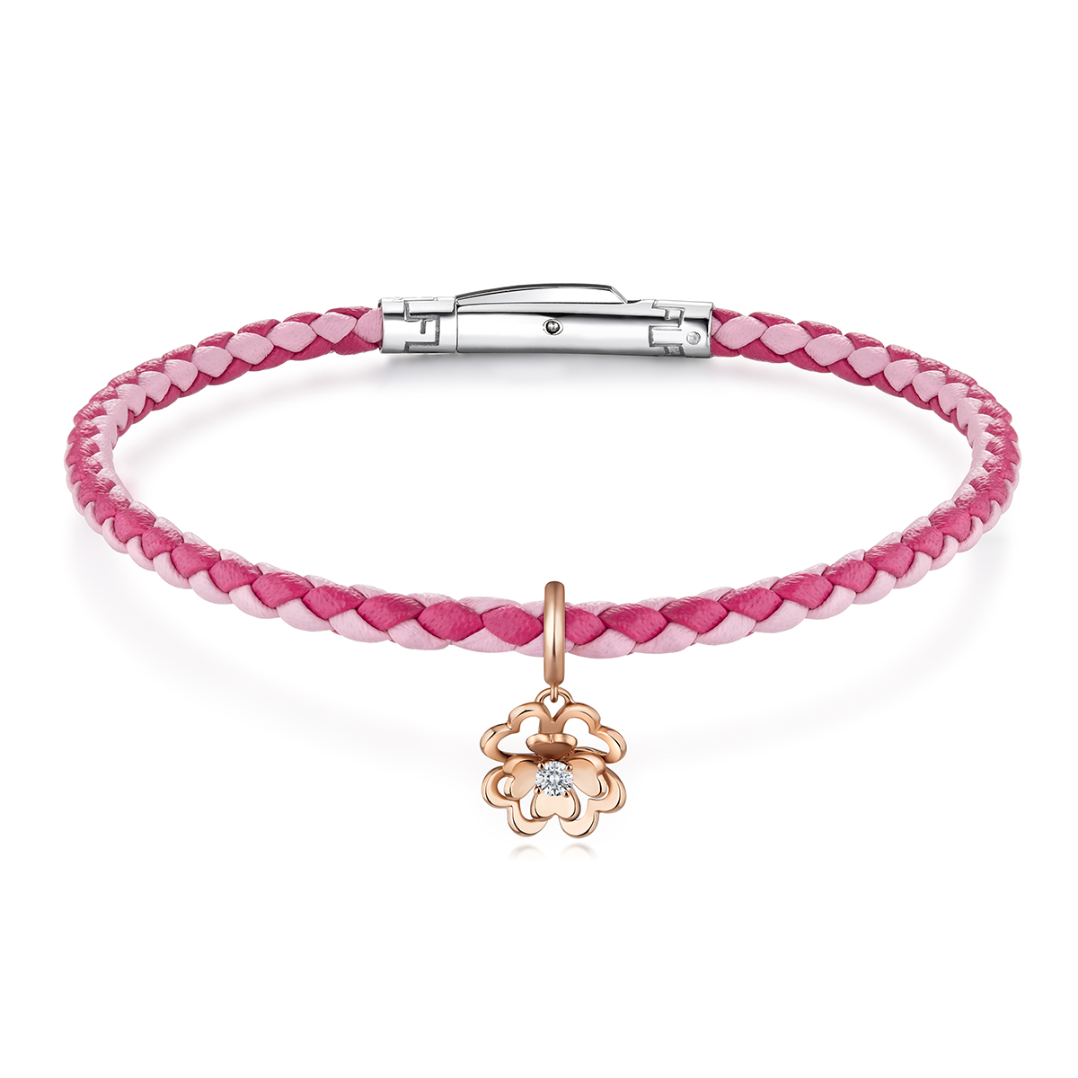 六福珠寶18K金串飾 - 【LISTING CLOSED】"俏麗牡丹"18K玫瑰金鑽石串飾