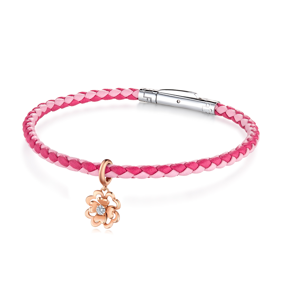 六福珠寶18K金串飾 - 【LISTING CLOSED】"俏麗牡丹"18K玫瑰金鑽石串飾