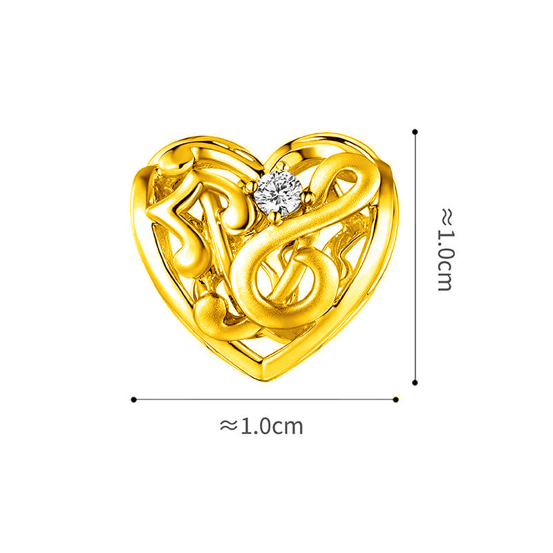 六福珠寶18K金串飾 - "心之樂章"18K金(黃色)鑽石串飾