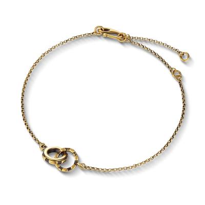 六福珠寶黃金手鏈 - "黑‧潮"齒輪造型黃金手鏈(5D電黑硬金工藝)