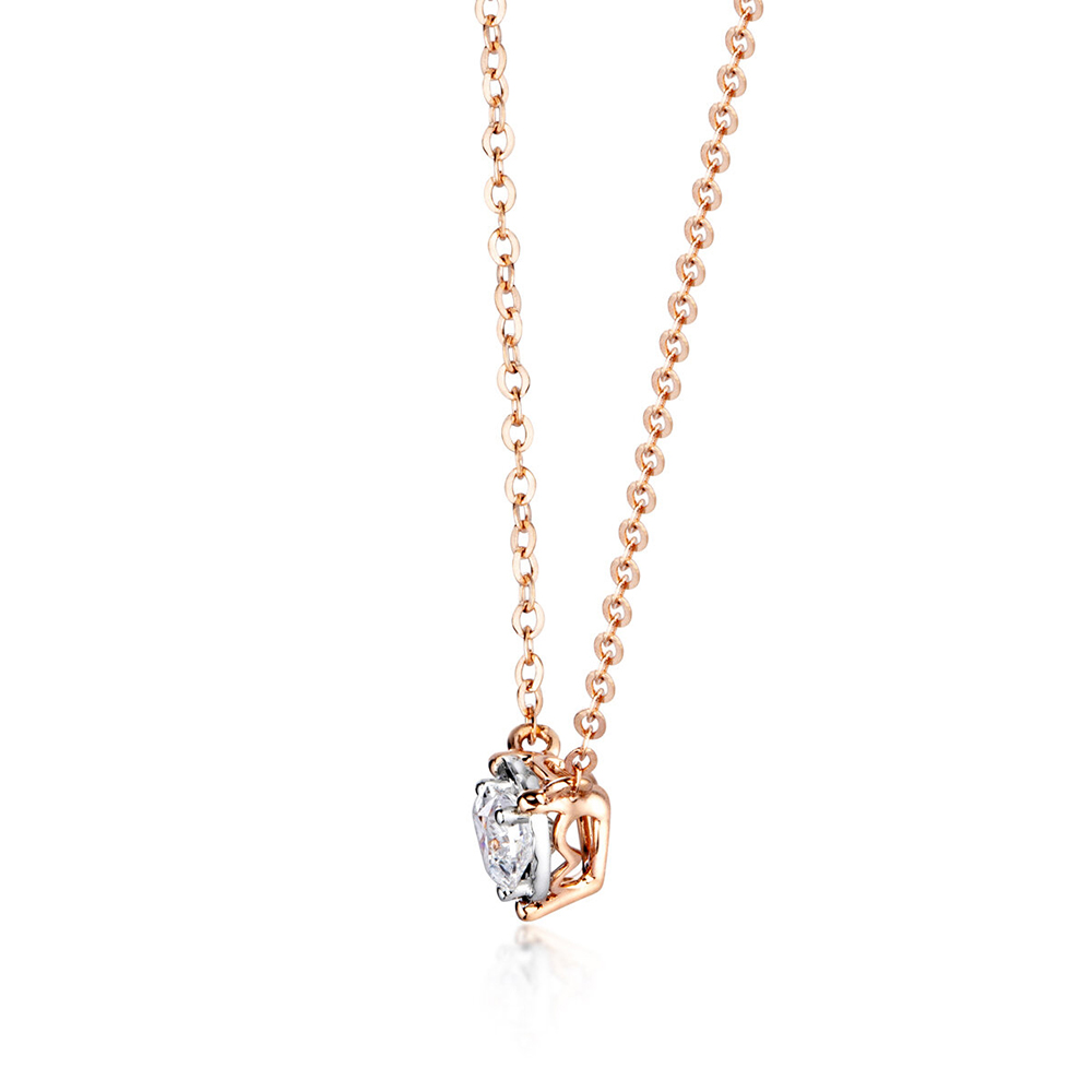 六福珠宝18K金颈链 - "心动信号"18K金(分色)钻石颈链