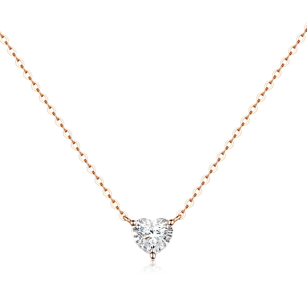 $t('六福珠寶')18K金颈链 - "心动信号"18K金(分色)钻石颈链