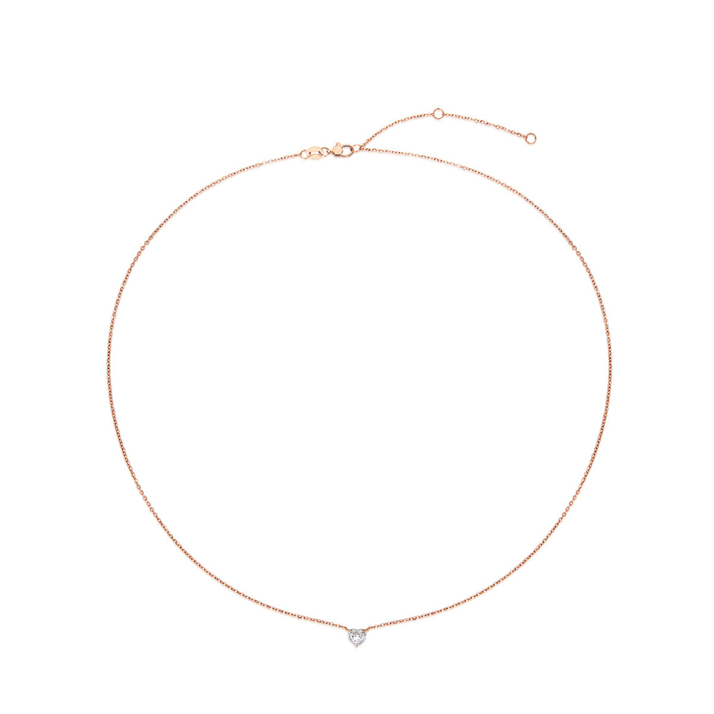 六福珠宝18K金颈链 - "心动信号"18K金(分色)钻石颈链