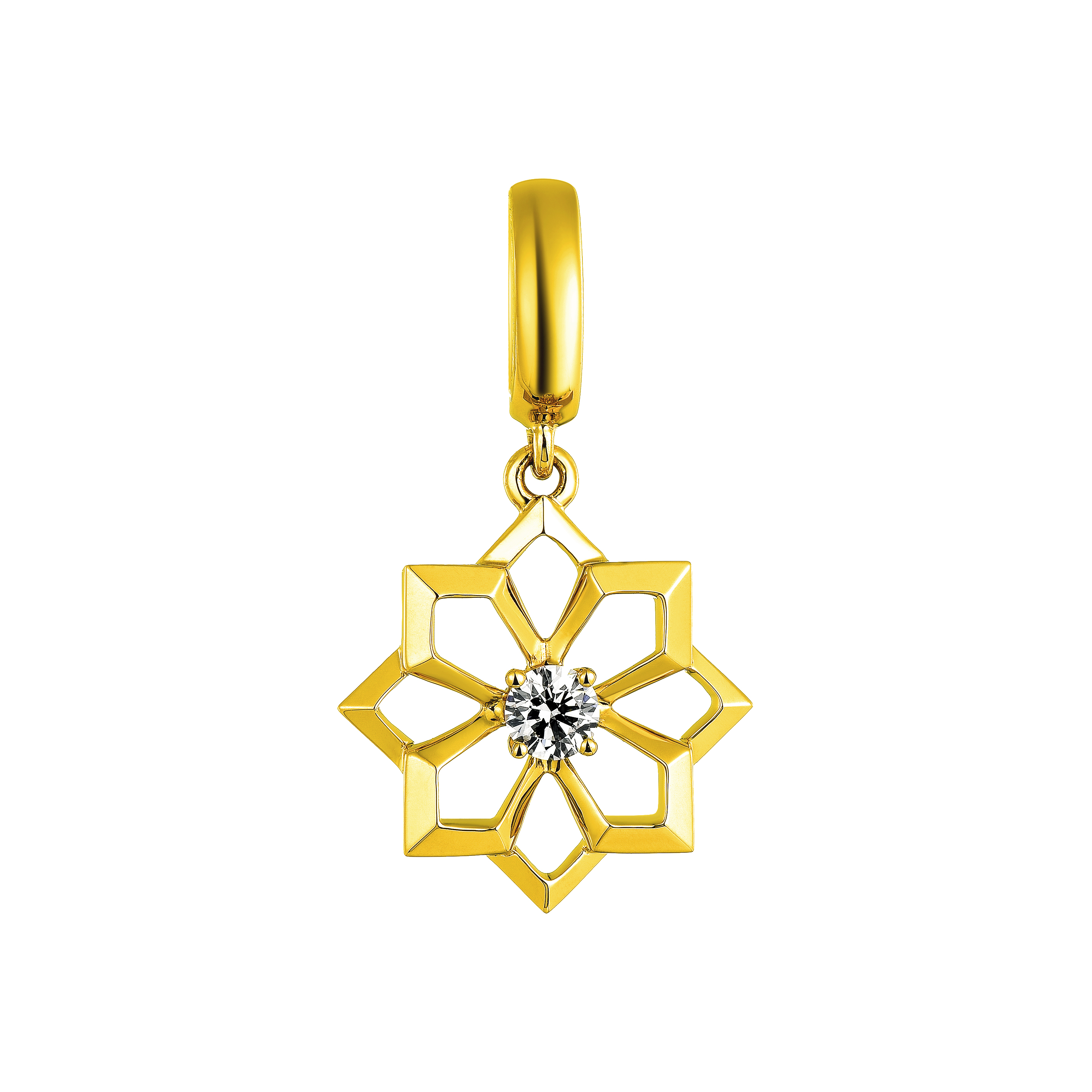 六福珠寶18K金串飾 - "雛菊"18K金(黃色)鑽石串飾