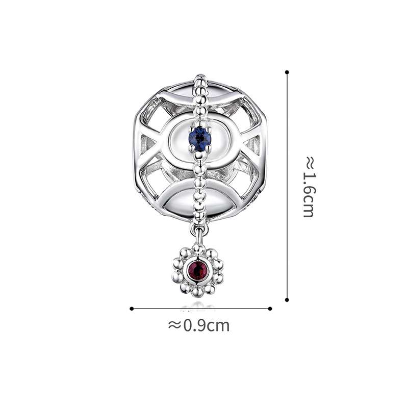 六福珠寶18K金串飾 - "瑰麗童話"18K金(白色)紅寶石襯藍寶石及鑽石串飾