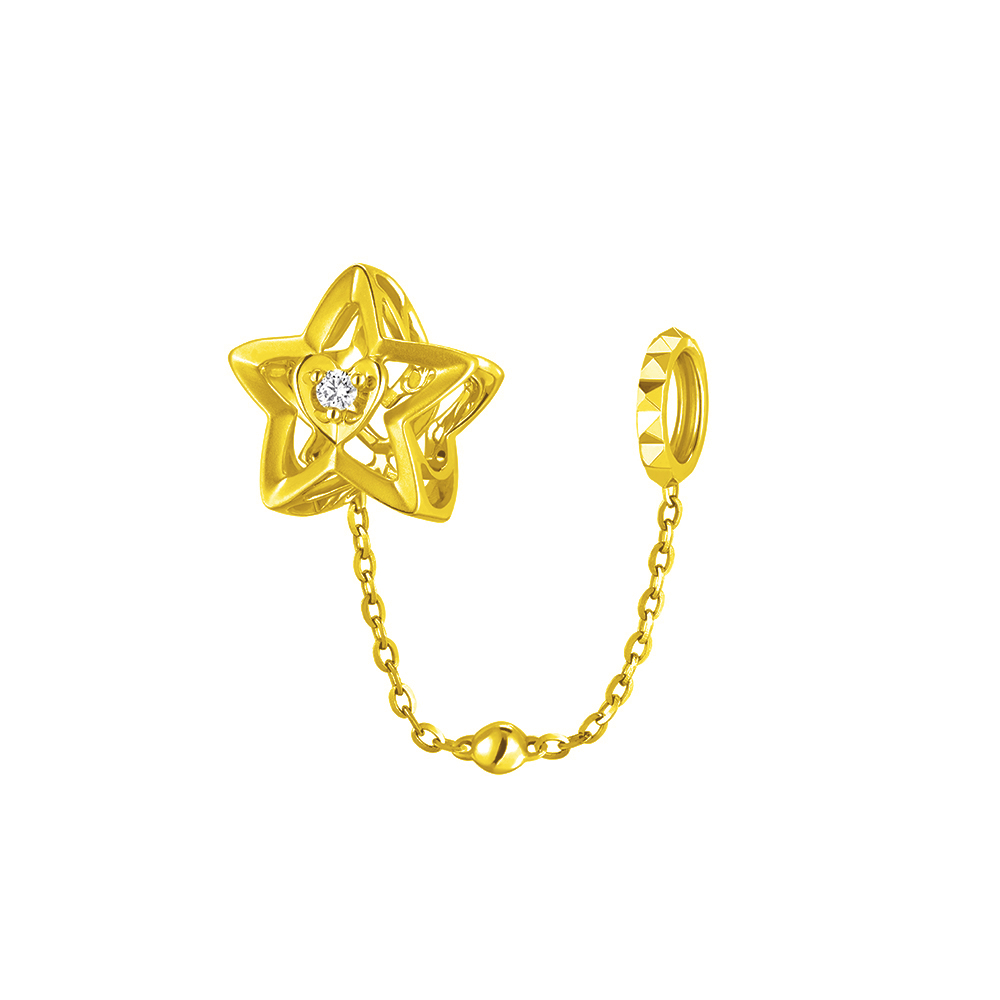 六福珠寶18K金串飾 - "閃亮聖誕-聖誕光"18K金(黃色)鑽石串飾