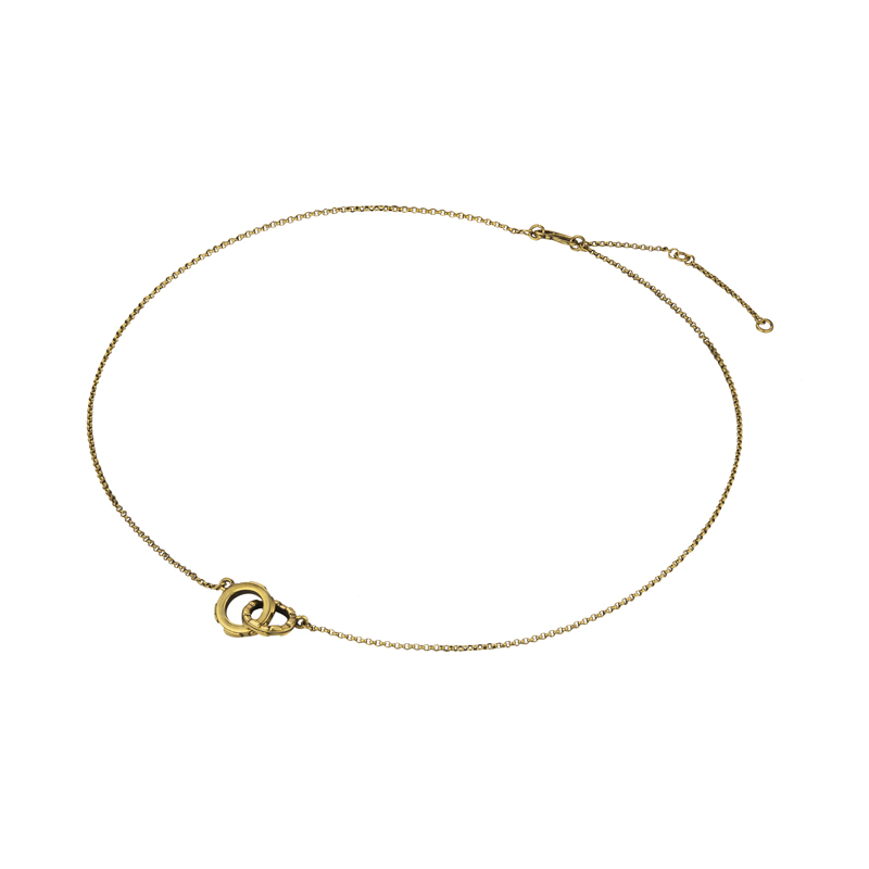 六福珠寶黃金頸鏈 - [LISTING CLOSED]"黑‧潮"齒輪造型990黃金頸鏈(5D電黑硬金工藝)