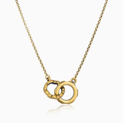 六福珠寶黃金頸鏈 - "黑‧潮"齒輪造型黃金頸鏈(5D電黑硬金工藝)