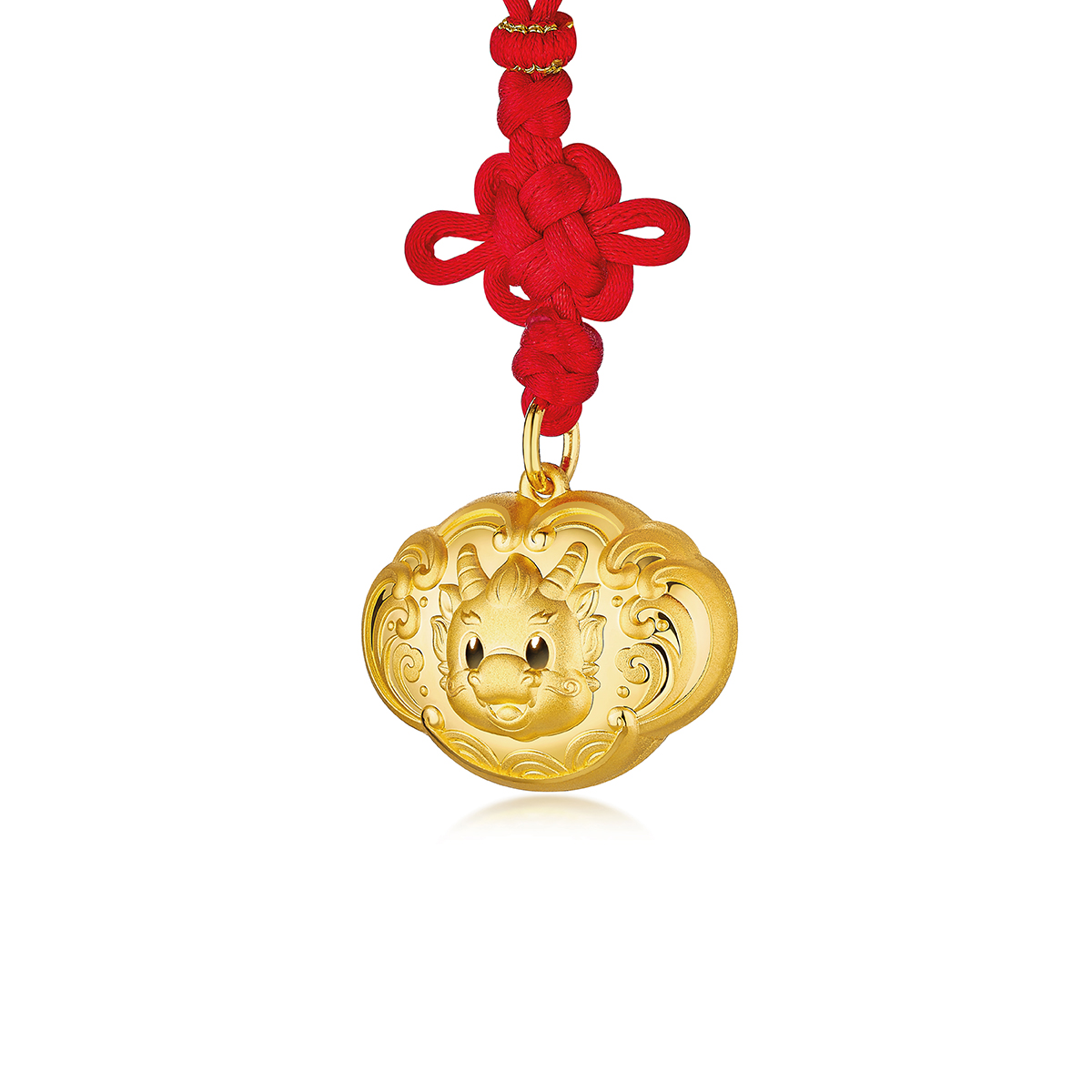 $t('六福珠寶')黃金吊墜 - 【LISTING CLOSED】"歲歲如意"999.9黃金鎖包連精美頸繩