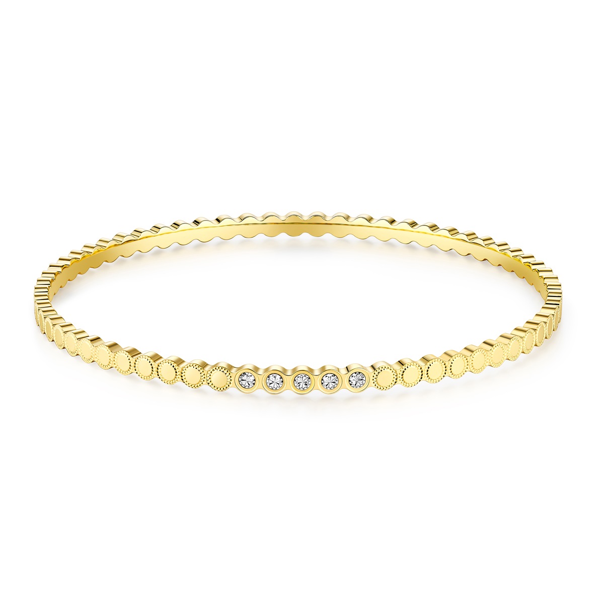 六福珠寶黃金手鐲 - 【LISTING CLOSED】"閃光蜜境"999足金手鐲