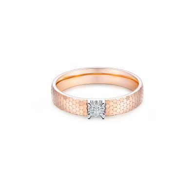 六福珠寶18K金戒指 - "閃光點"18K金鑽石戒指(CNC切割技術)–多色選擇