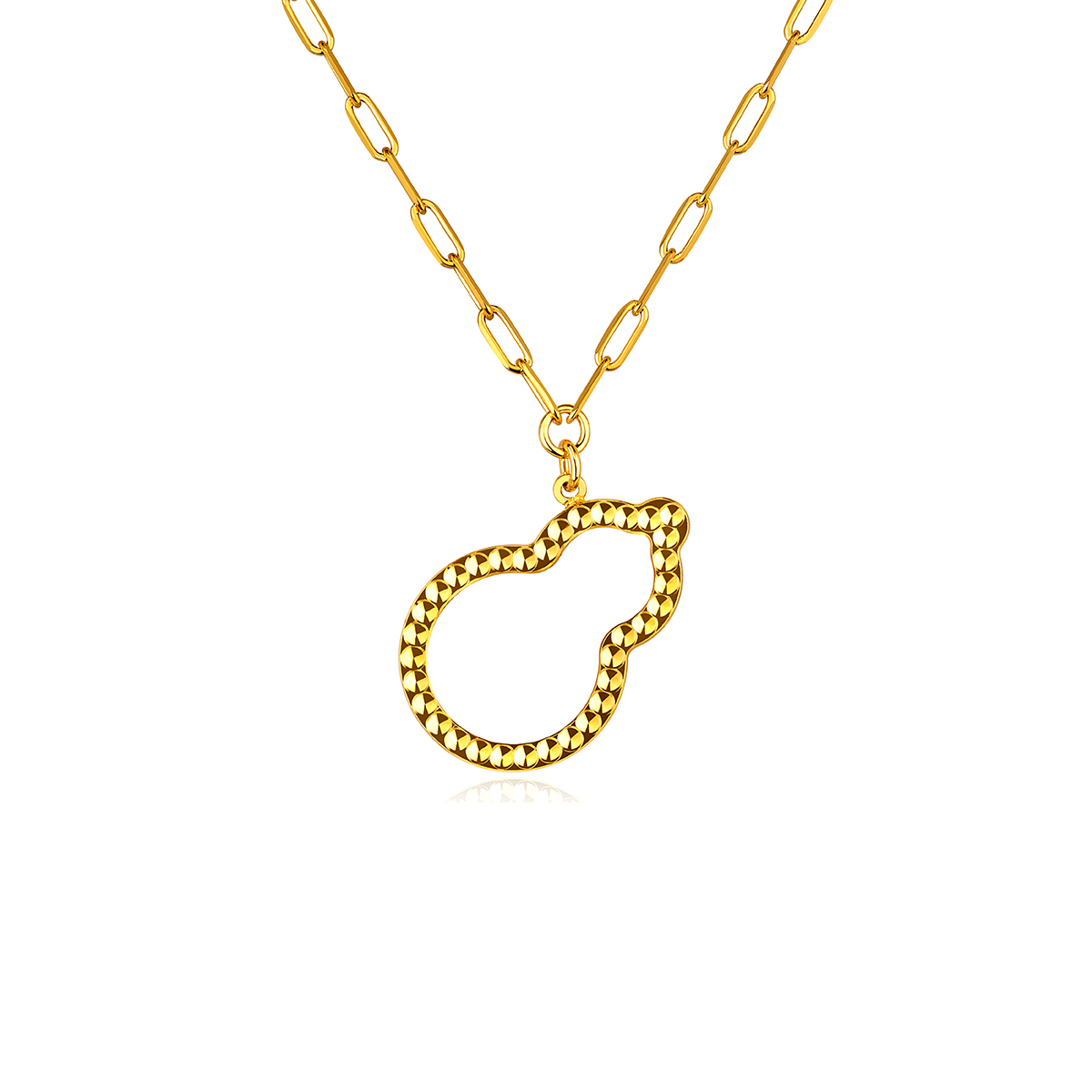 六福珠寶黃金頸鏈 - "金葫蘆"黃金頸鏈