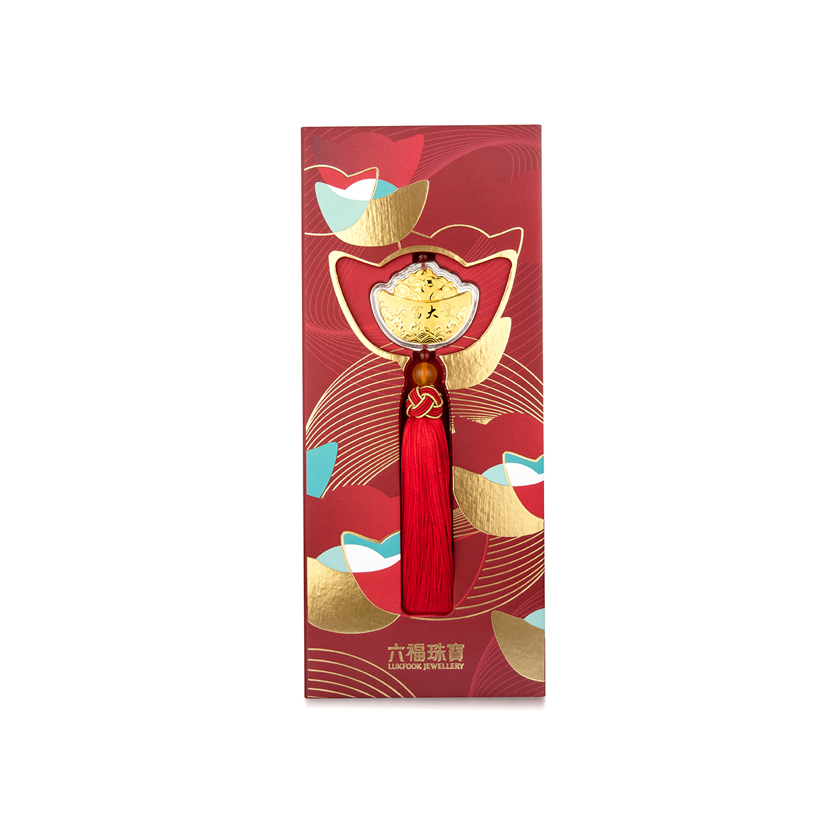 六福珠寶黃金工藝品 - [LISTING CLOSED]"聚寶金盆"999.9黃金玉髓工藝品配古風編繩