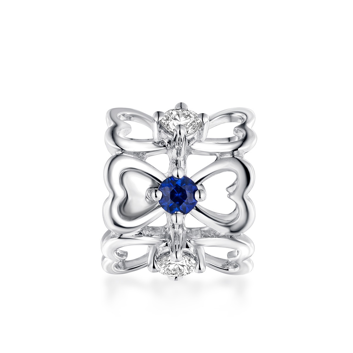 六福珠寶18K金串飾 - "不朽愛意"18K金(白色)藍寶石鑽石串飾